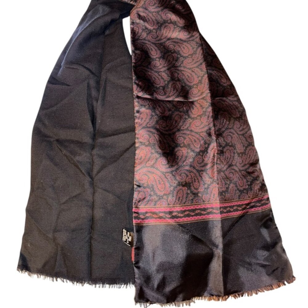 Paisley burgundy SILK ITALY PAISLEY dbl faced reversible unisex mens scarf
